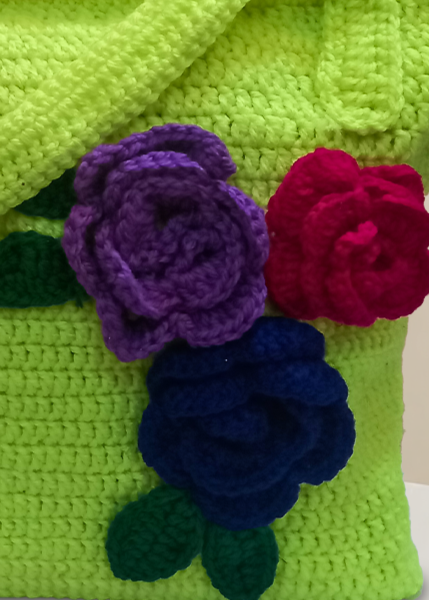 LIME GREEN CROCHET BAG