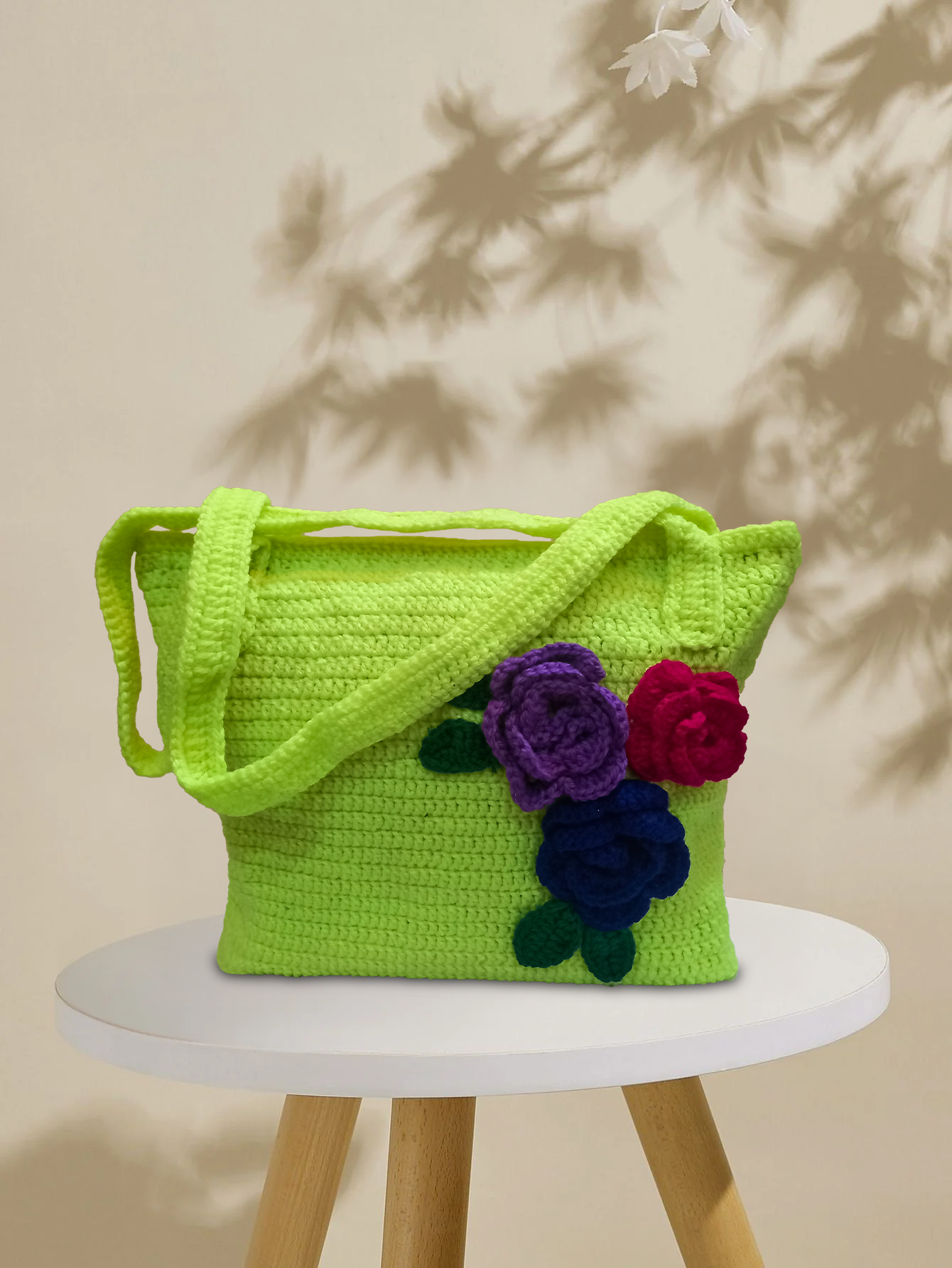 LIME GREEN CROCHET BAG