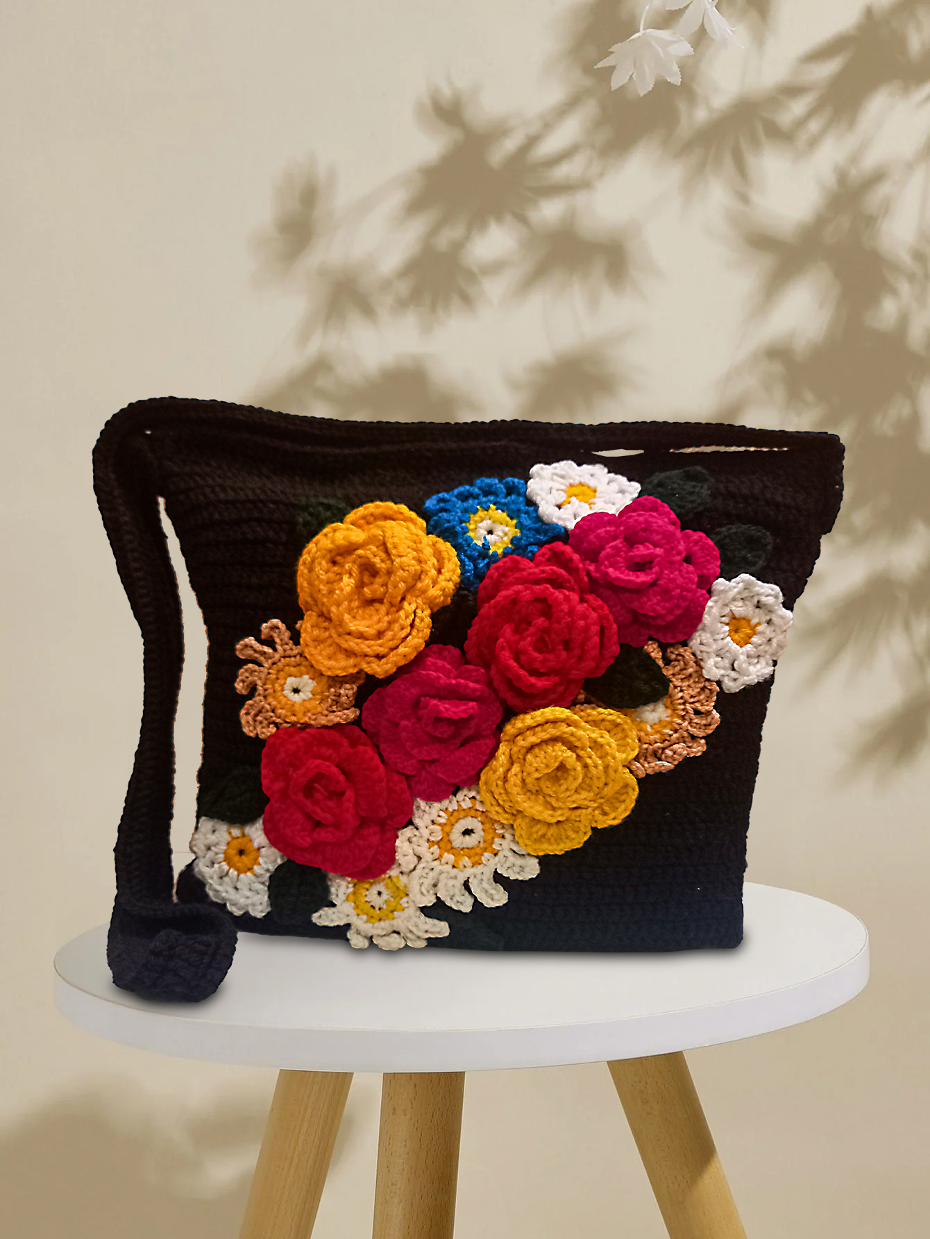 BLACK FLORAL BAG
