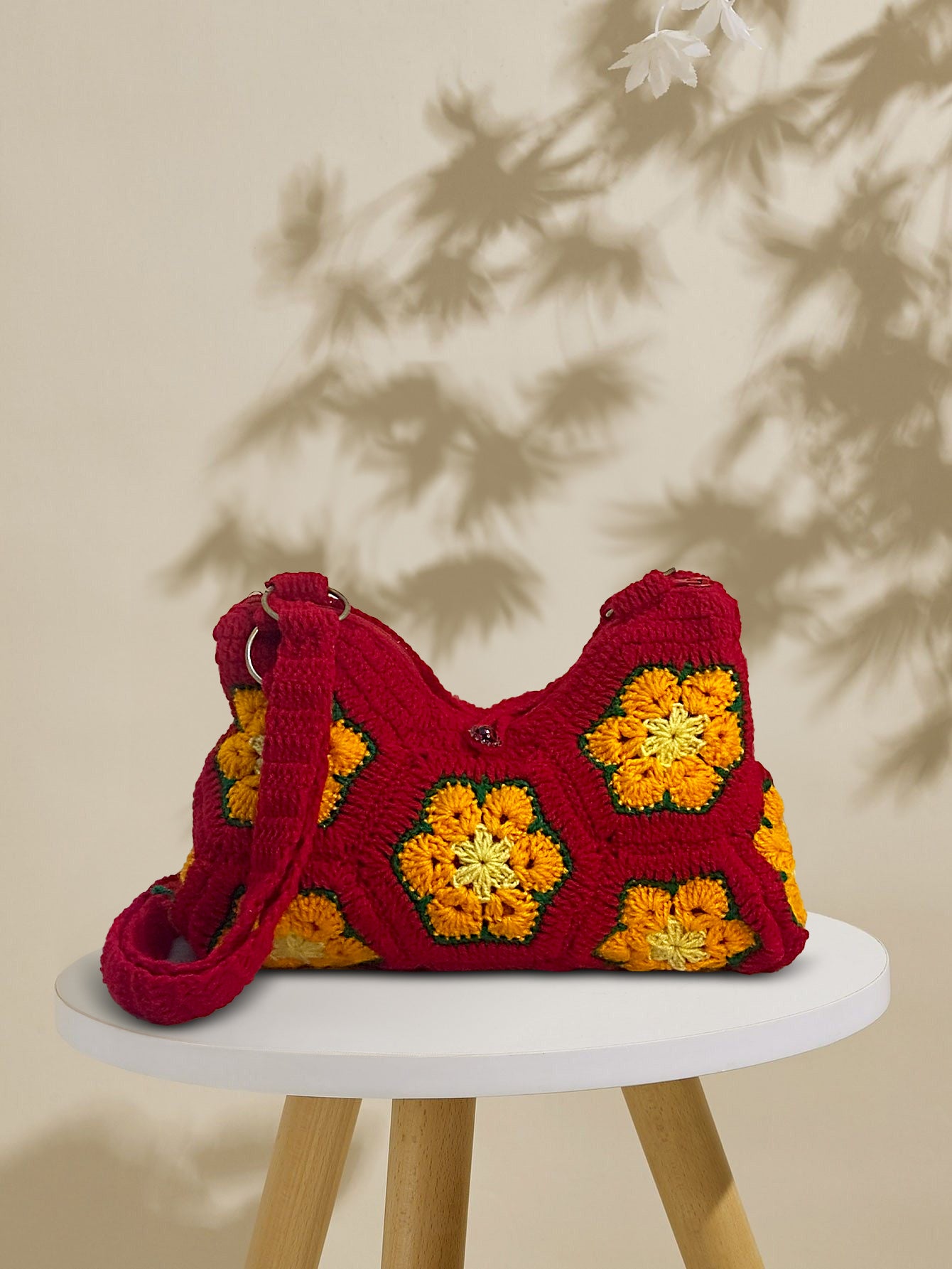 VOLUME 1: Red crochet small bag with beautiful patterns