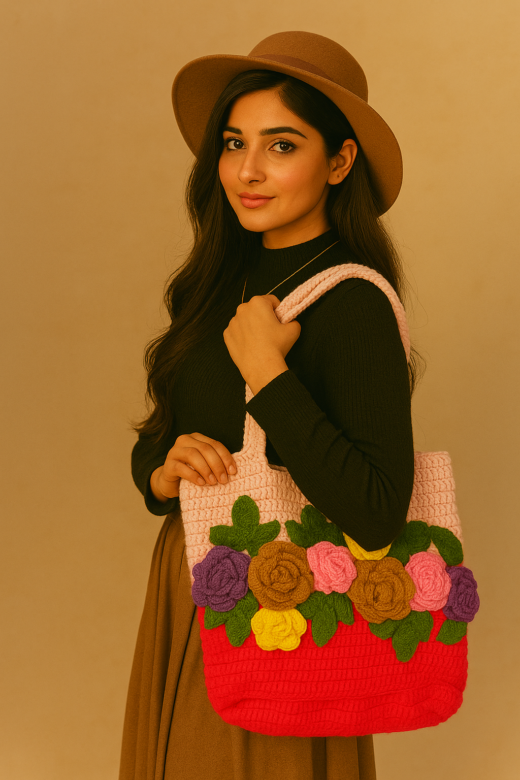 2 tone crochet bag