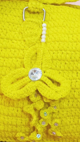 Lime yellow bag with beautiful tustle