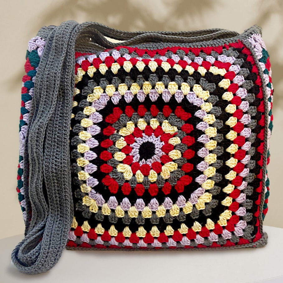 VOLUME 1:  Grey crochet patterns bag