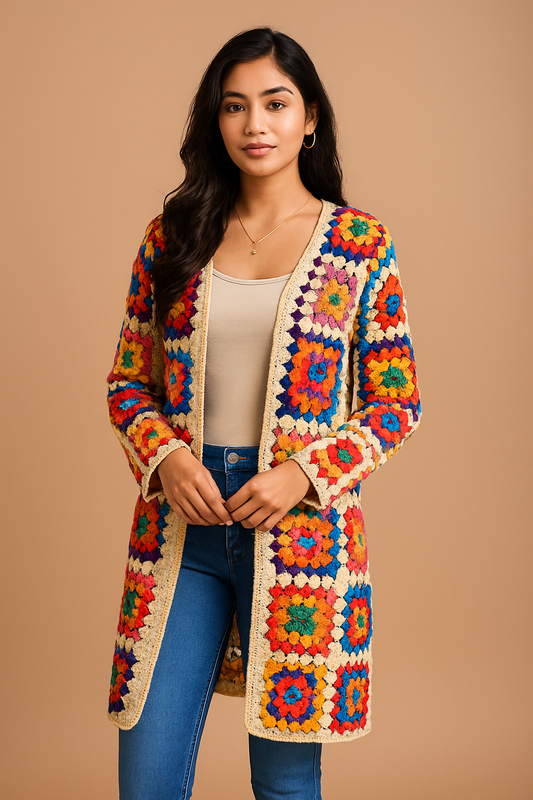 short 36 inches crochet cardigan