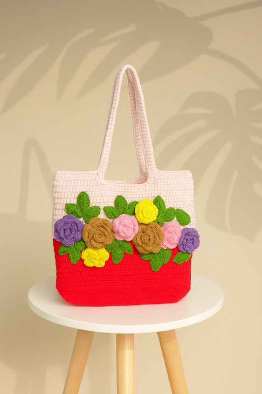 2 tone crochet bag