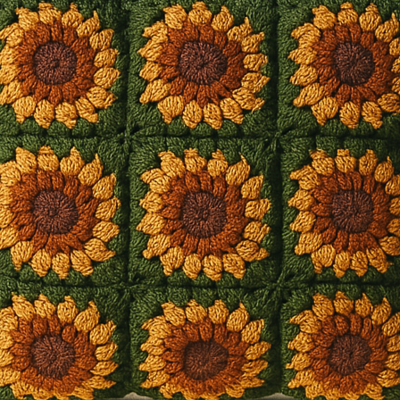 dark green with crochet pattern
