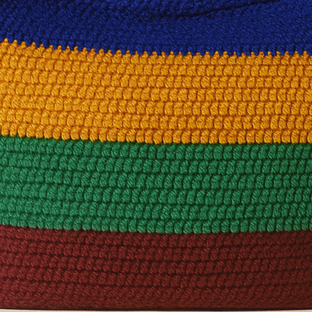Four colour crochet bag