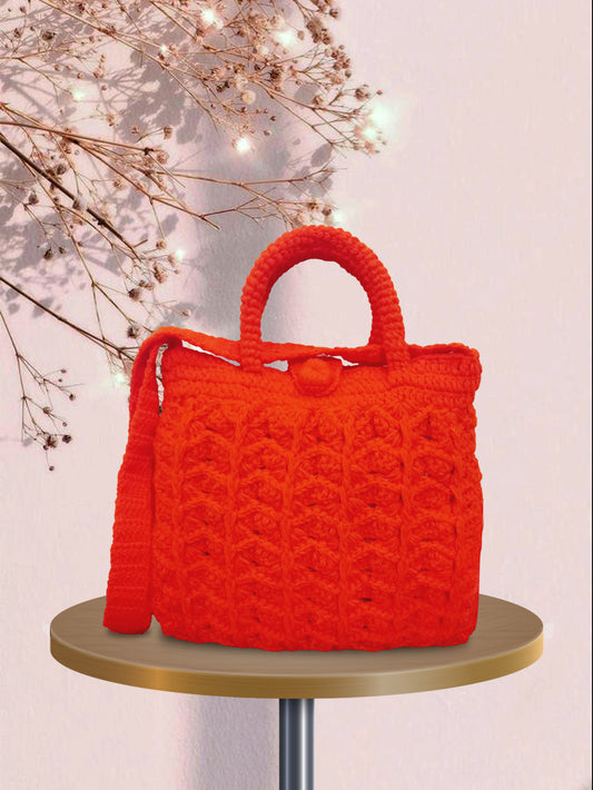 Sharp Orange crochet pattern bag