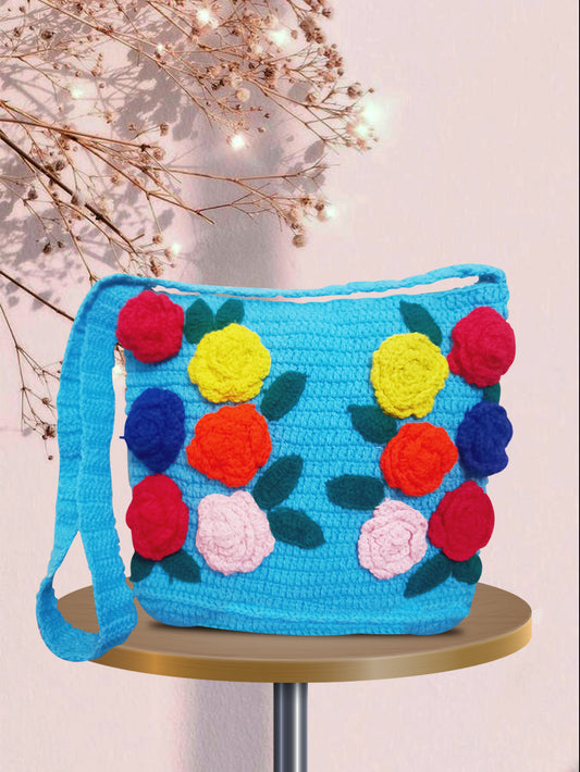 Ferozi with flowers bag