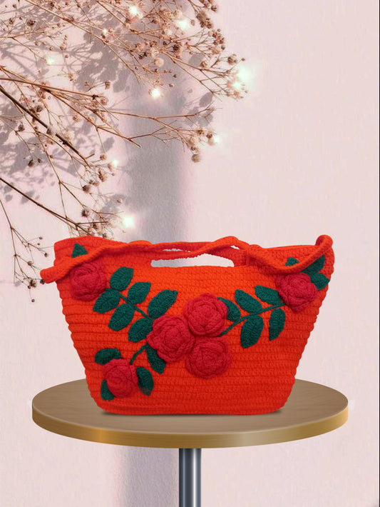 Orange with red flowers