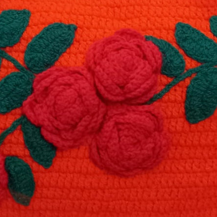 Orange with red flowers