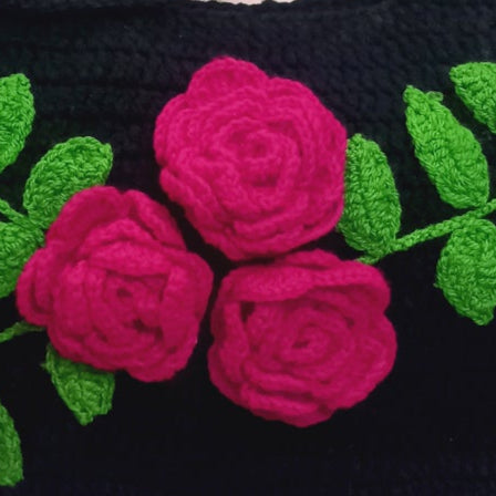 black with shoking pink flowers