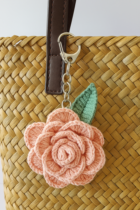 rose flower keychain